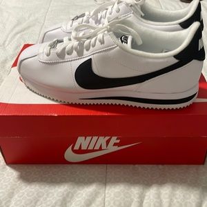 Nike Cortez.  Brand new. Size 10.5. White/black.